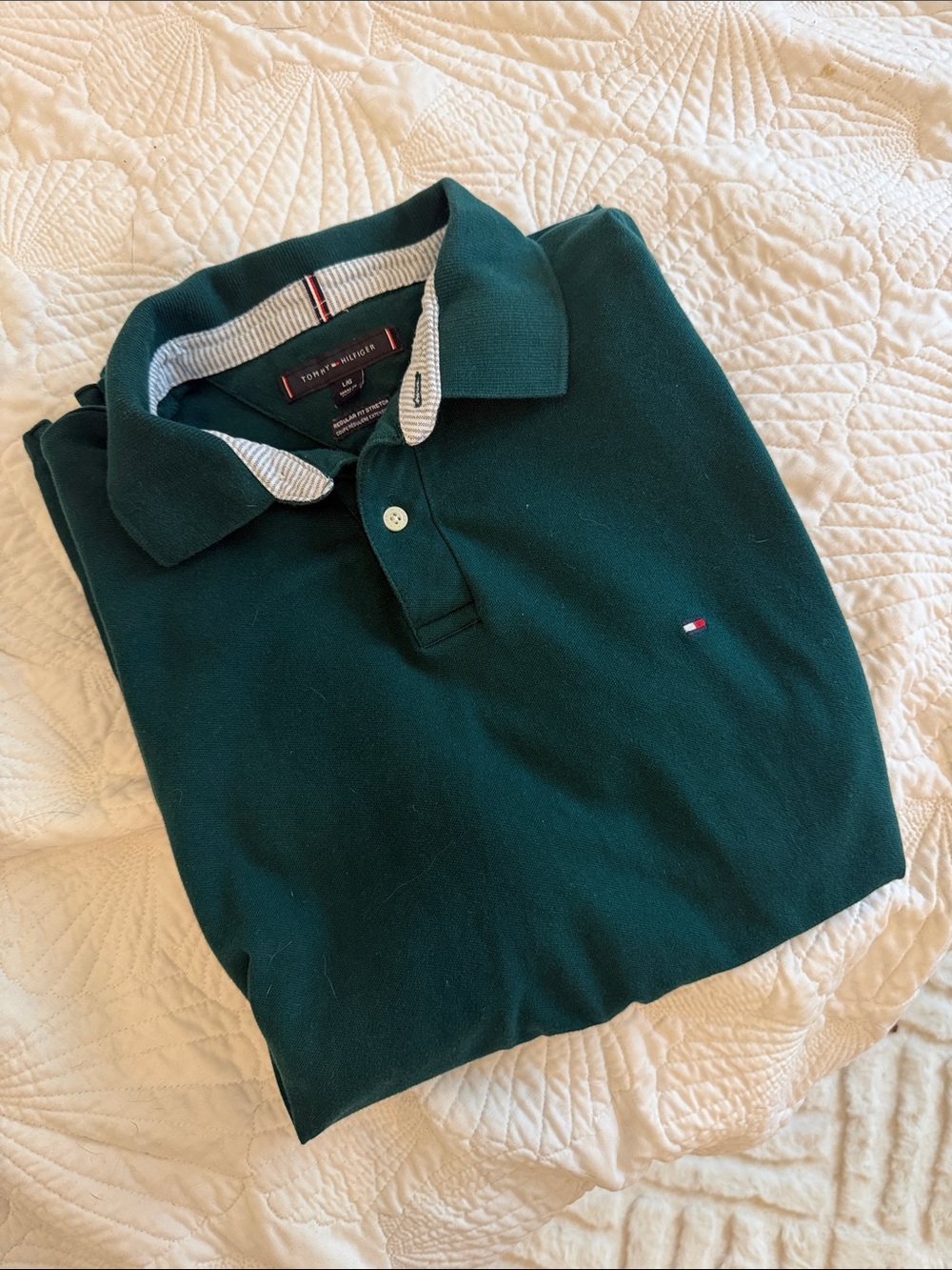 Tommy Hilfiger Deep Green Classic Polo with Contrast Trim